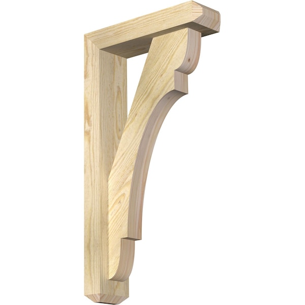 Ekena Millwork Olympic Craftsman Rough Sawn Bracket w/ Offset Brace, Douglas Fir, 4"W x 14"D x 26"H BKT0402X14X26OLY04RDF - main